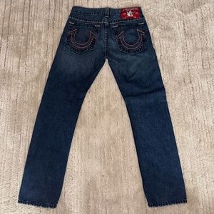 Vintage x True Religion Jeans Size 33 GENO SUPER T Red Stitching